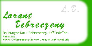 lorant debreczeny business card